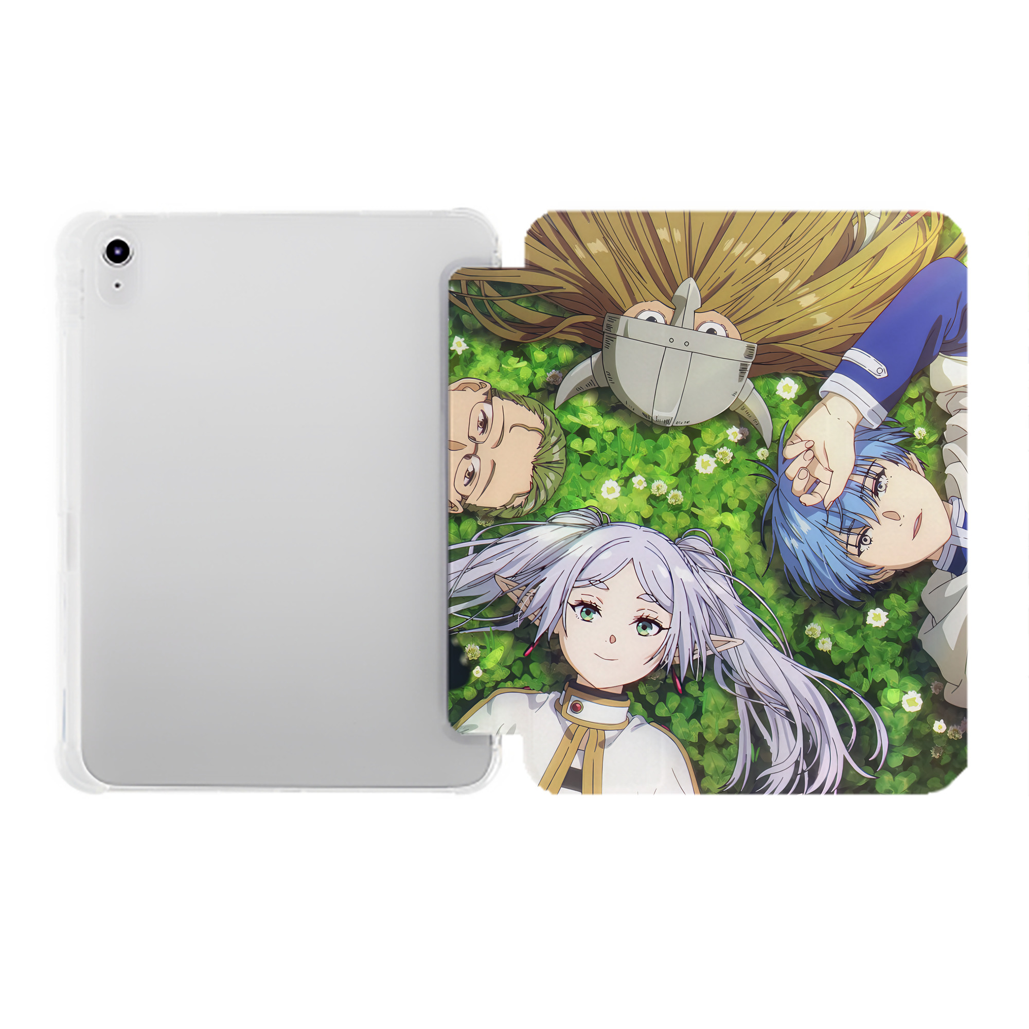 （画像用） 葬送のフリーレン Frieren IPad ケース ペン収納付き 三つ折りスタンド PUレザー×シリコン 対応機種9.5/10.5/10.9インチ